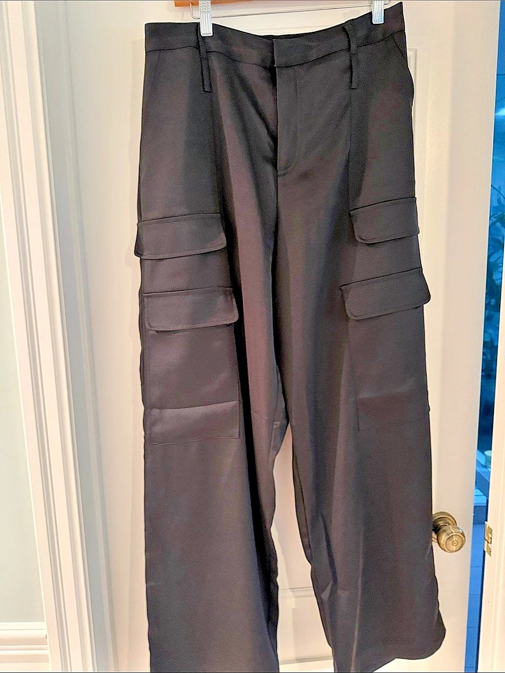 NOLI Black Wide-Leg Cargo Trousers Size 12